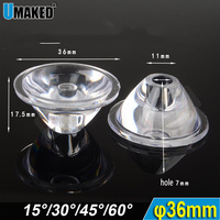 10PCS led len 30 45degree clear Surface len Diameter 36mm Led lens for CREE MCE,MTG| MKR Osram S10 P10 5050 and 7070 LEDs diy