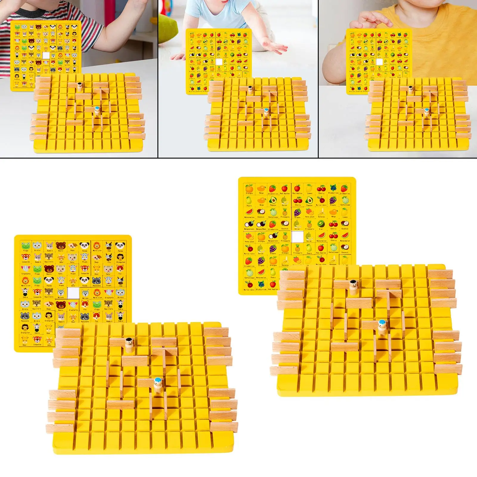 Interactive Wooden Board Game 2in1 Strategy Brain Teaser for Kids Boys Girls Early Learning Educational Gift