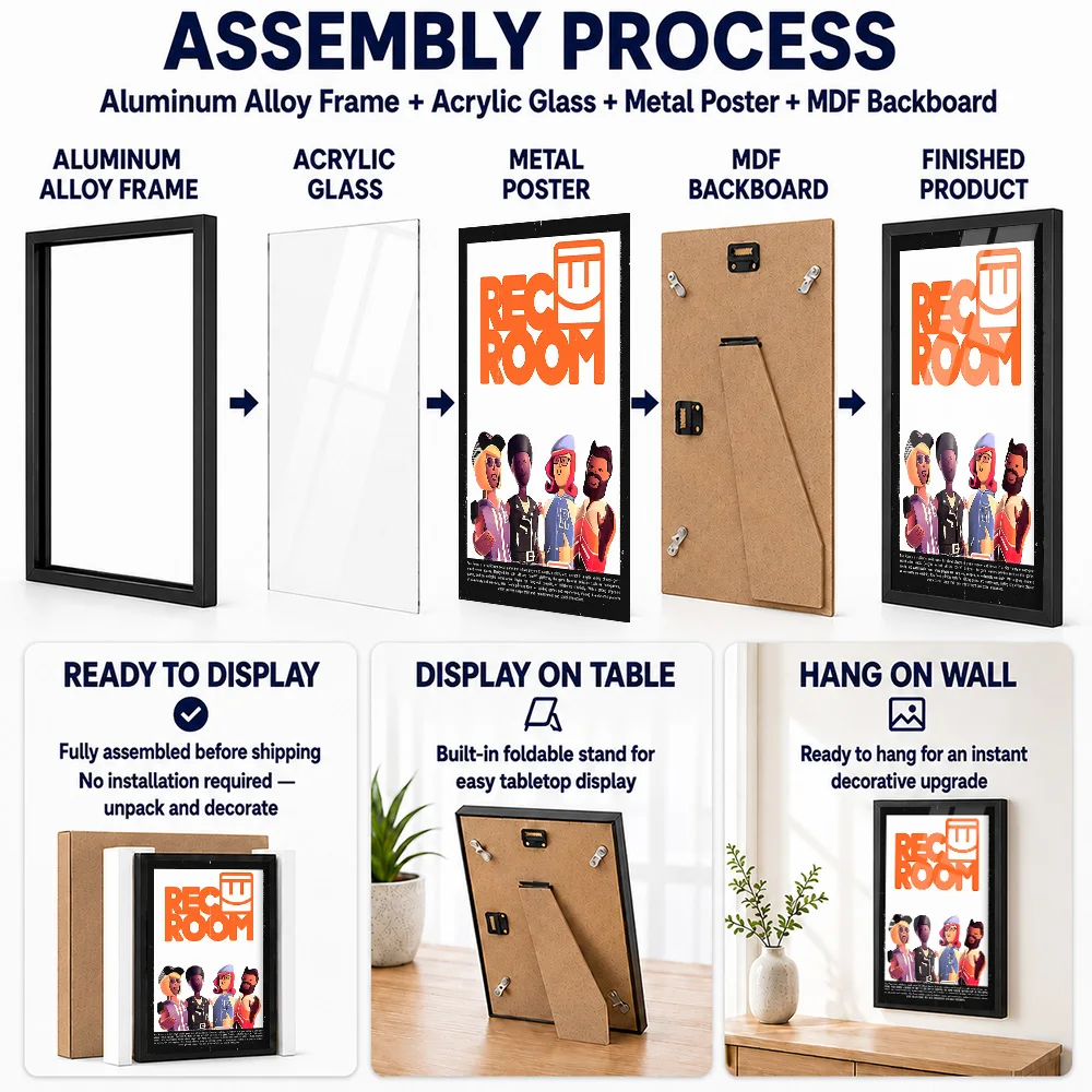 Rec Room Game Metal Poster With Aluminum Alloy Frame Personalized Hero Tribute Wall Art A Thoughtful Gift For Players In Studio