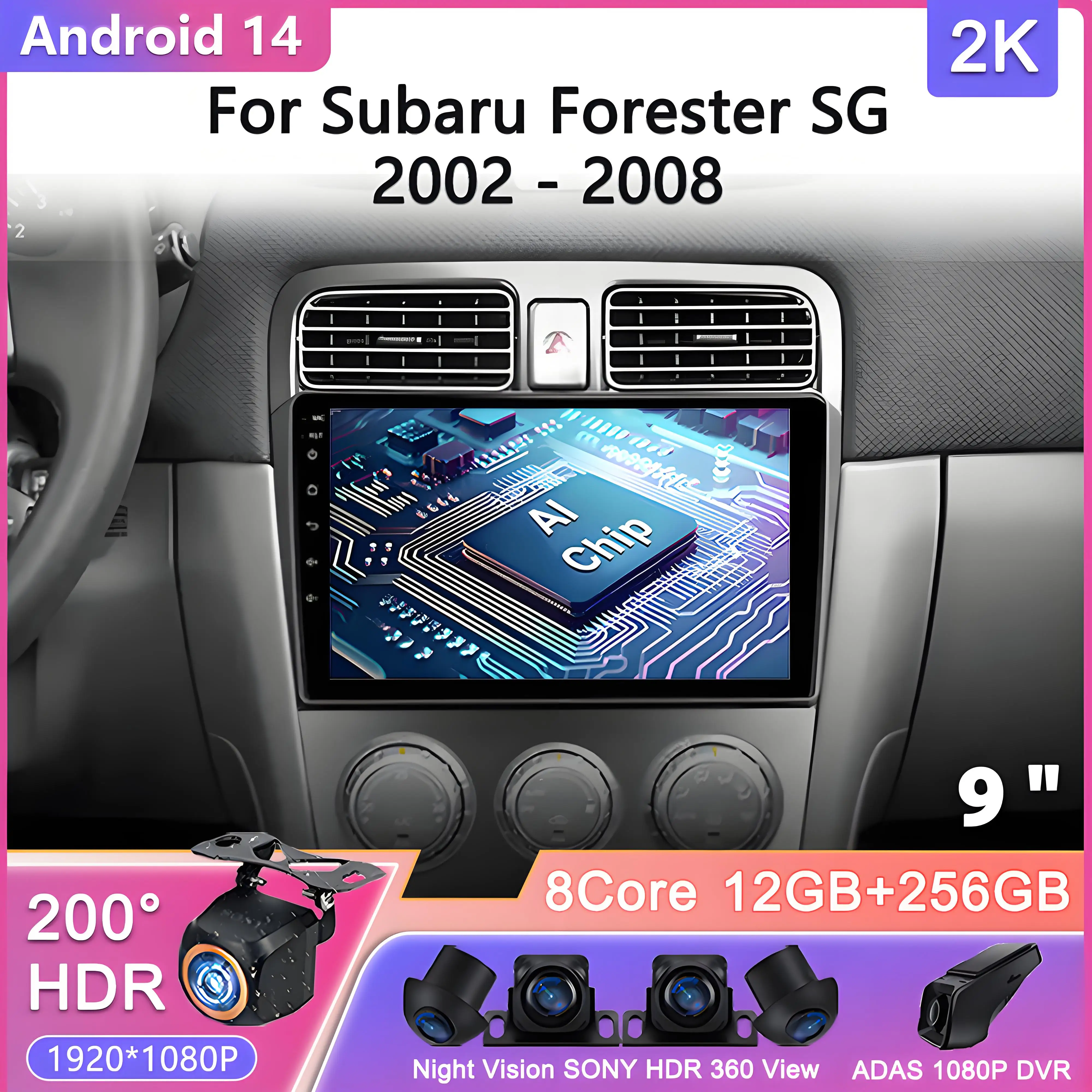 

Android 14 For Subaru Forester SG 2002 - 2008 Car Radio Multimedia Video Player Navigation GPS No 2din DVD Head Unit Screen