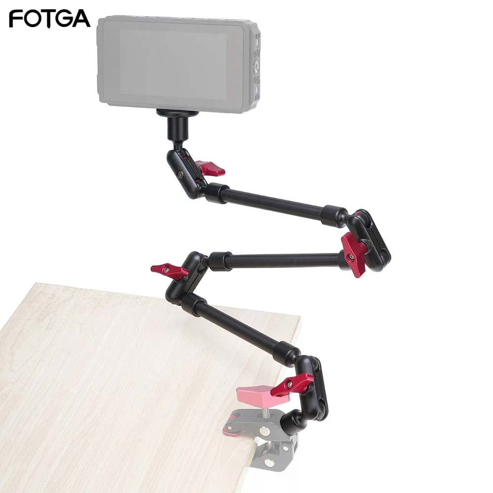 FOTGA Camera Magic Arm with Super Clip Bracket for Smartphone Camcorder Action Camera Clamp Mount Tablet Webcam Studio Kit Clamp