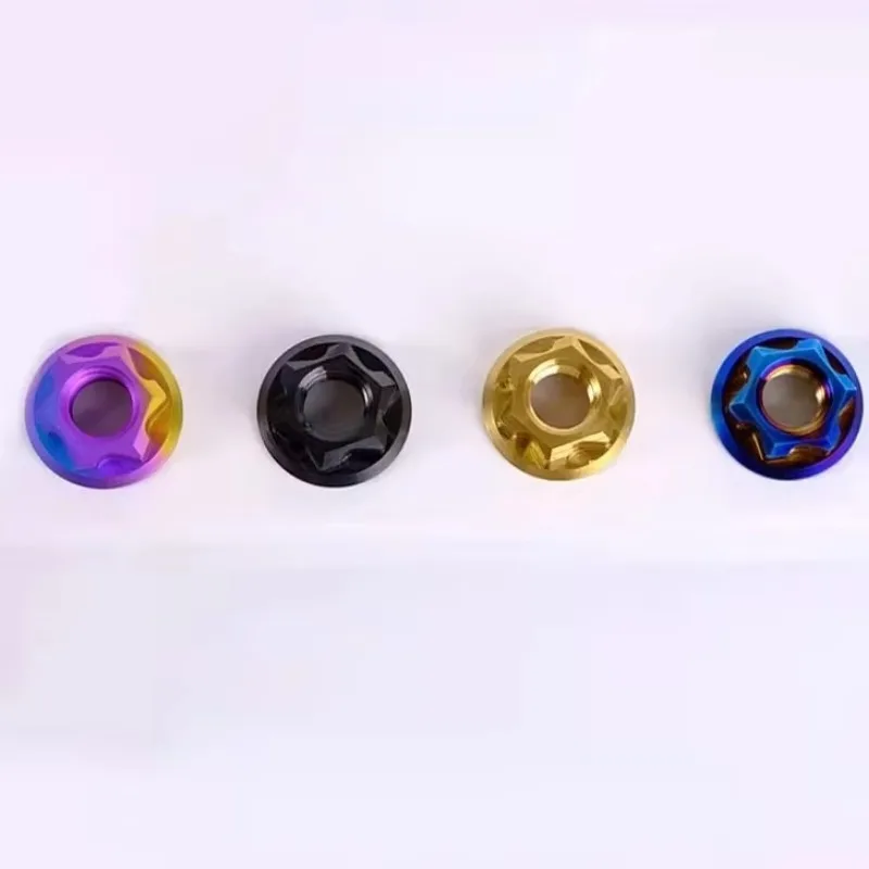 Golden Blue Purple Candy Green M5 M6 M8 M10 M12 A3 Flange Screw Nut Tc4 Gr5 Alloy Diy Motorcycle