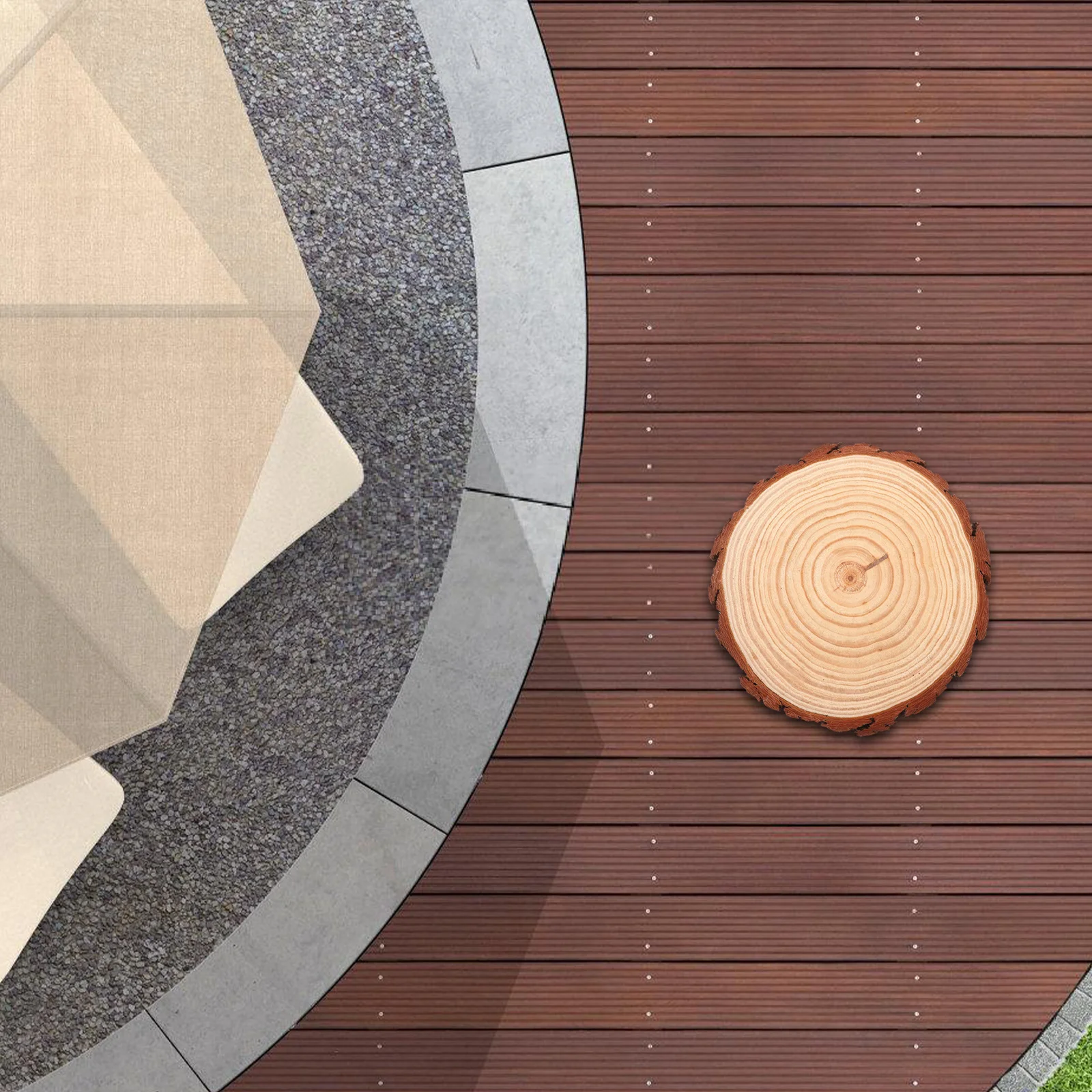 

Garden Path Stone Outdoor Stepping Stone Round Wood Plaque 25-28Cm Decorative Wooden Walkway Patio Landscape Stones