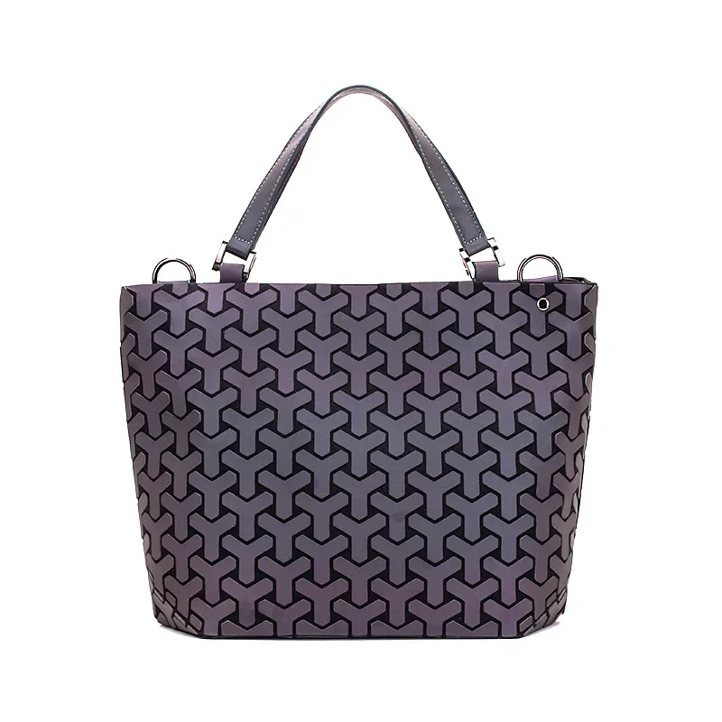 Luminous bag bag geometric bags for women 2024 Quilted Shoulder Bags Laser Plain Folding female Handbags bolsa feminina