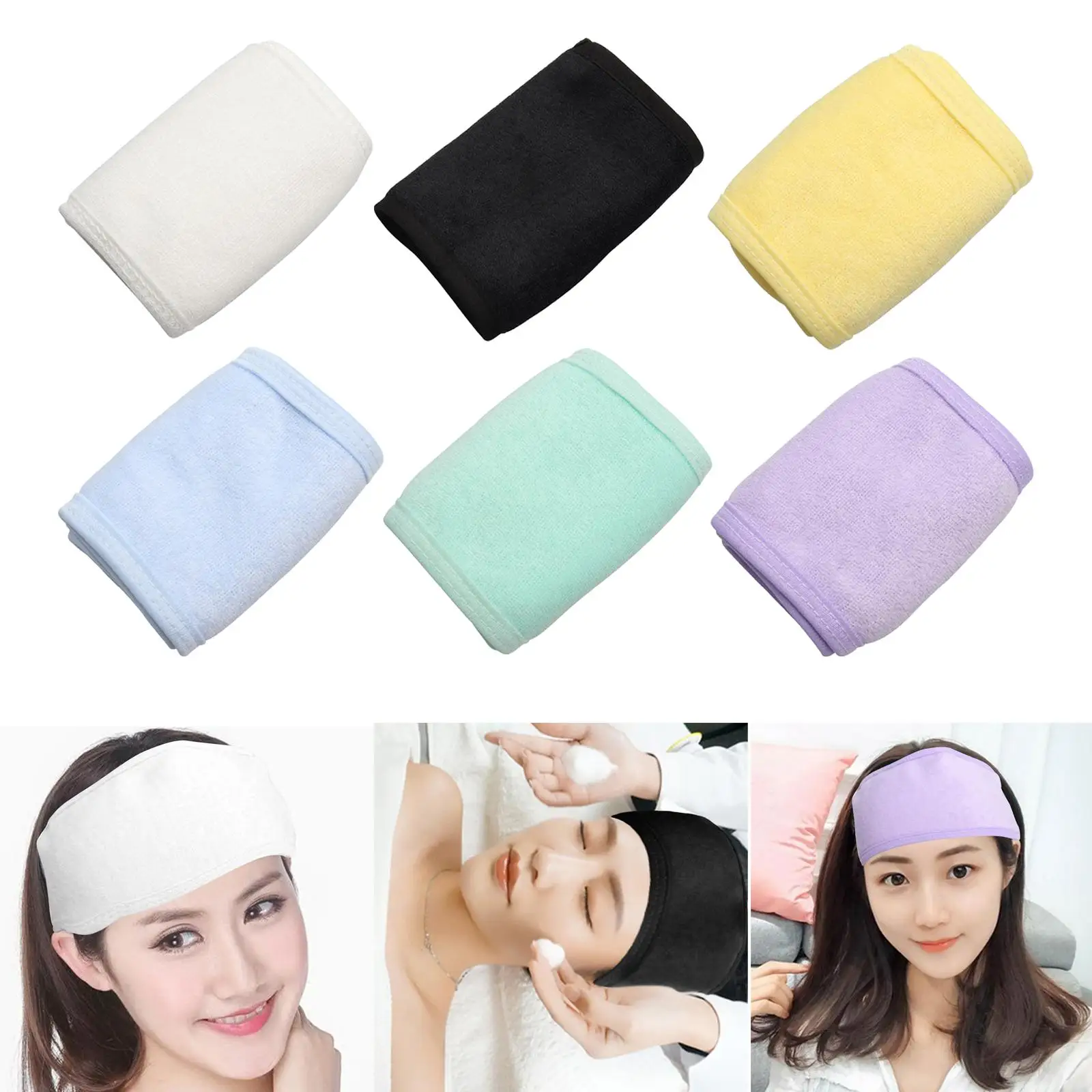 สปาใบหน้าคาดศีรษะปรับคาดศีรษะซักผ้าสําหรับผู้หญิงแต่งหน้าอาบน้ํา