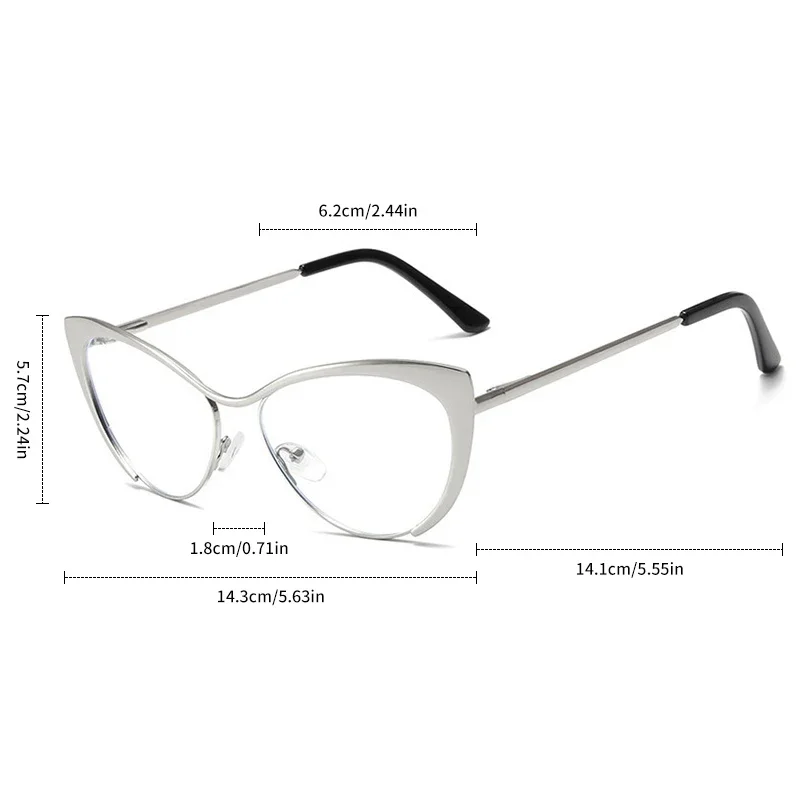 Curved Metal Frame Myopia Glasses -1.0 -1.5 -2.5 Flat Light and Anti Blue Light Glasses Clear Computer Glasses