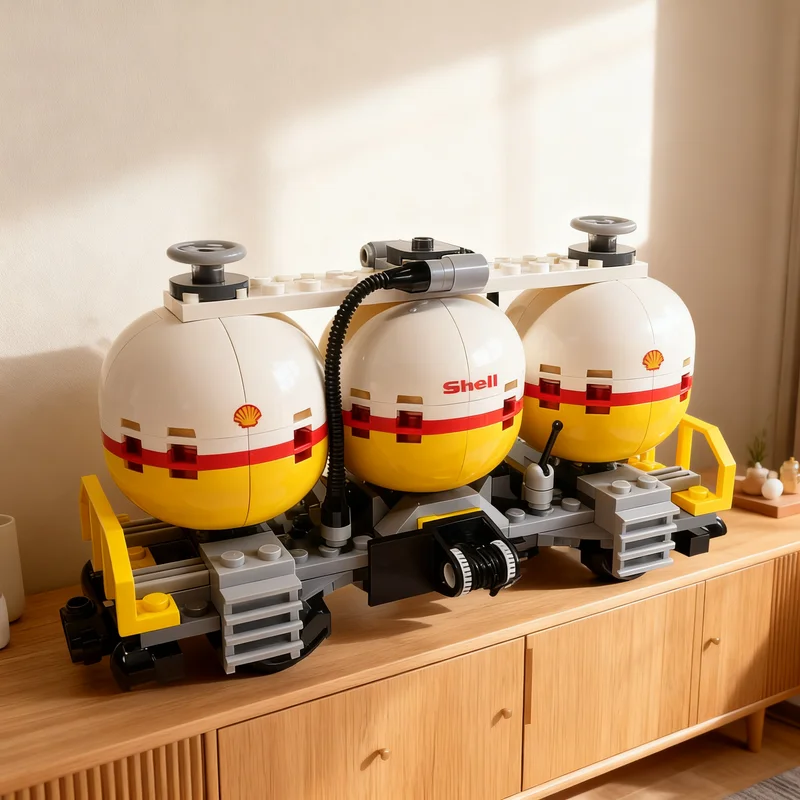 152pcs MOC Shell tanker wagon Train Model Building Blocks Architecture Toy Christmas Gifts 3D Collection Brick Creative Art