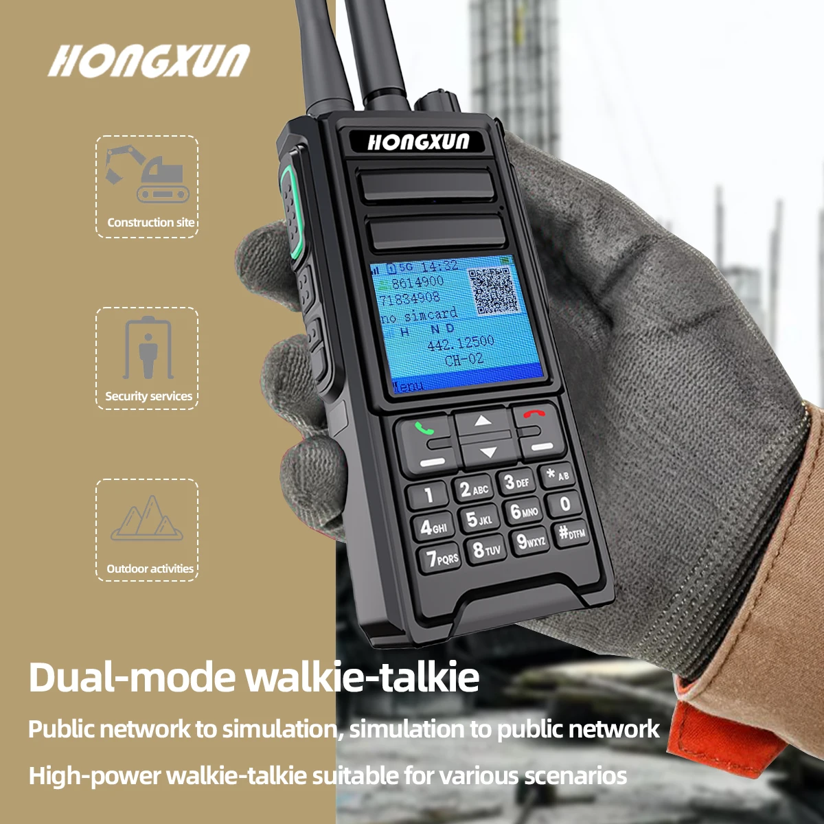HX HP795 POC DMR UHF Handheld Global Walkie-talkie 10w GPS Positioning IPX68waterproof 5000KM Walkie-talkie