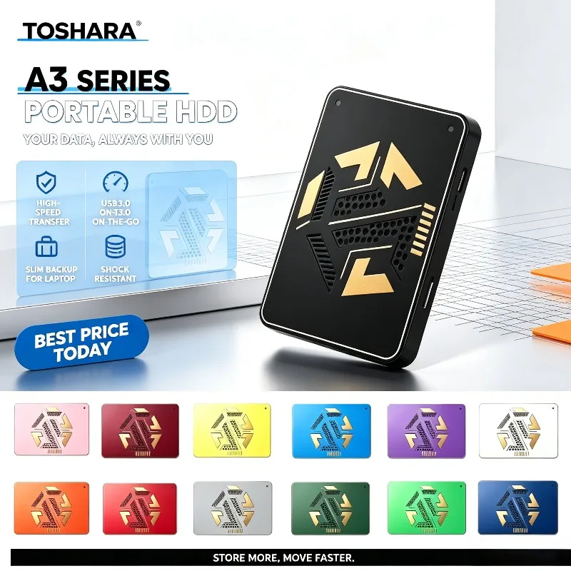 2026 A3 Series Elements Portable 2.5" High-Speed Transfer External Hard Drive USB3.0 On-the-Go HDD 2TB 4TB Fast Backup to Gamers