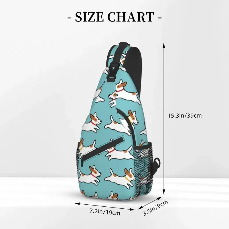 Custom Cute Jack Russell Terrier Running Dog Sling Bag for Men Fashion Shoulder Chest Crossbody Backpack Traveling Daypack