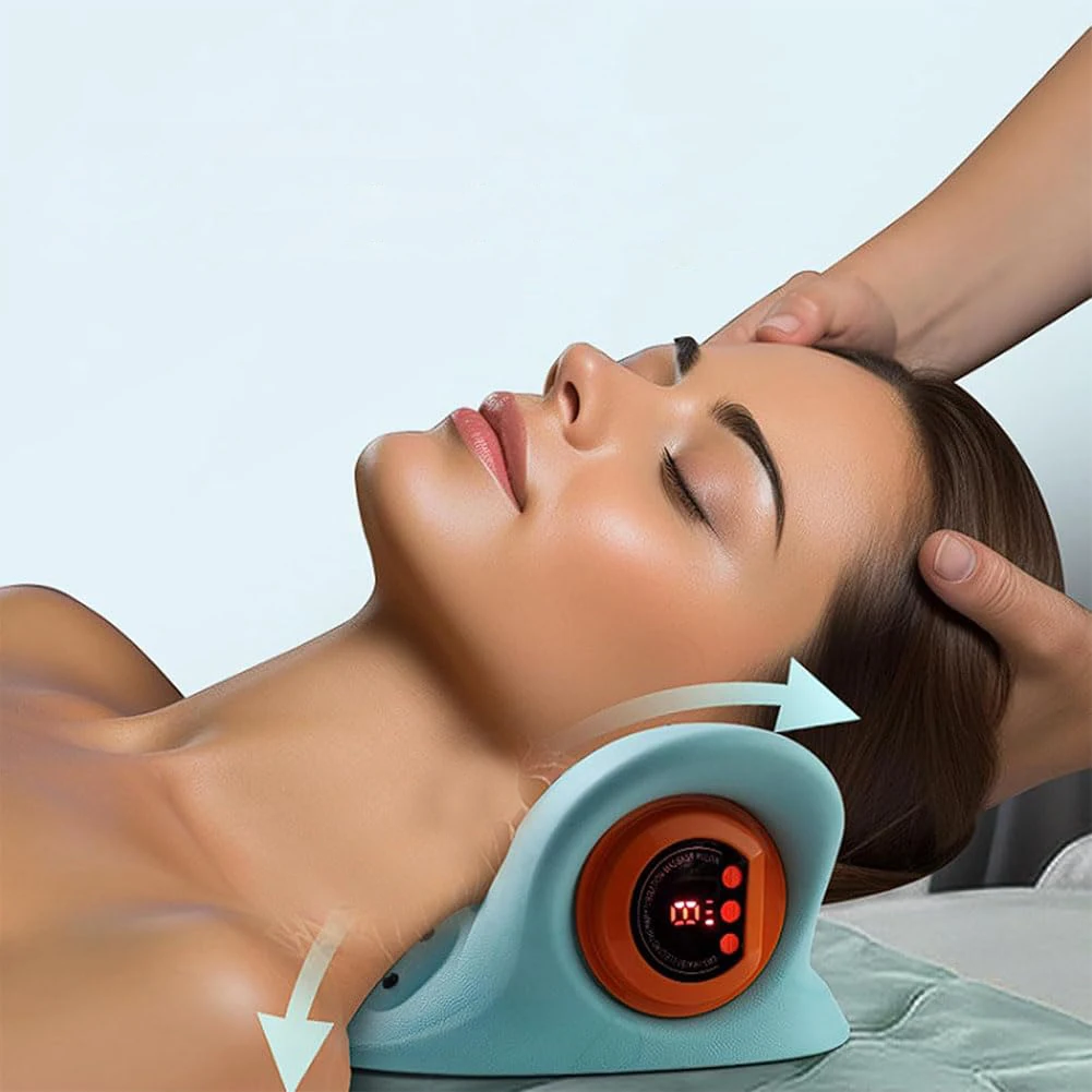 

1PCS neck massager, finger pressure neck massager, with electric shoulder and neck massage, massage pillow neck, back, shoulder