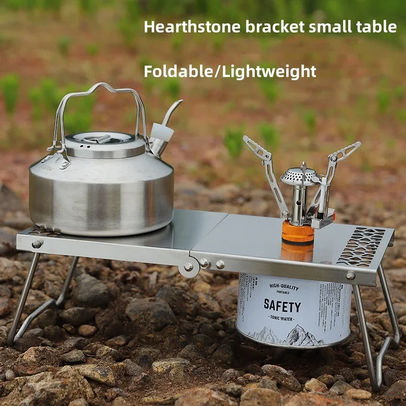 Camping Mini Folding Table Stainless Steel Outdoor Picnic BBQ Stove Tables Outdoor Supplies Portable FoldableTea Table