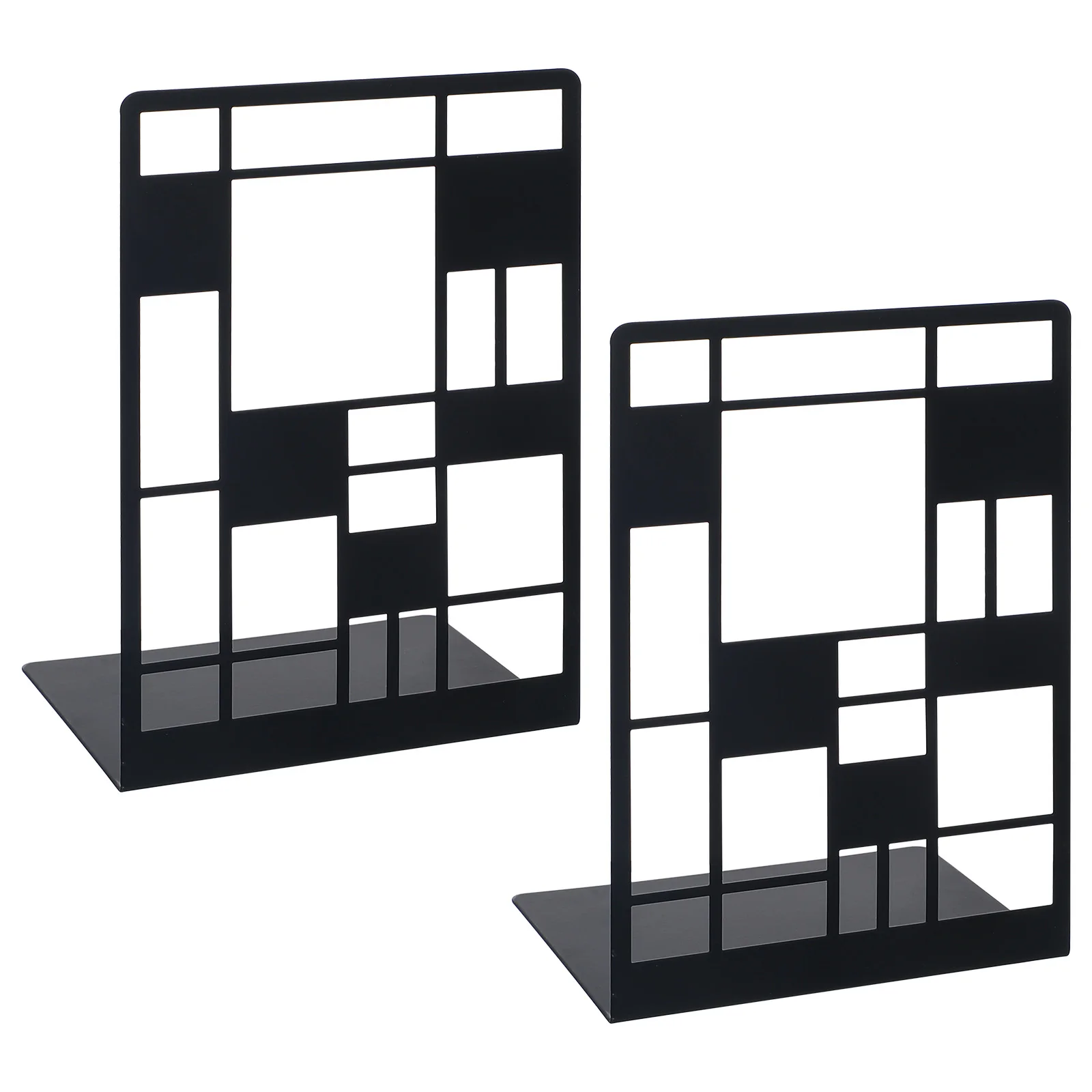 

Metal Bookend Storage Racks Iron Book Holders Large Space Adjustable Black Office Decor Practical Folder Rack