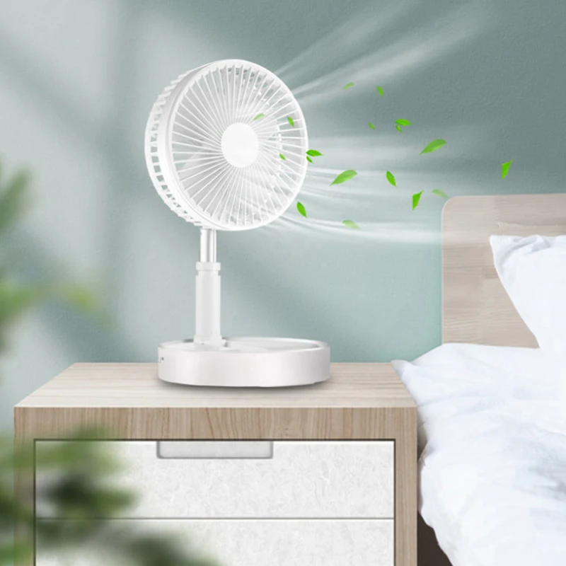 Mini portable high-speed USB charging telescopic folding electric fan, telescopic fan, adjustable air cooling fan