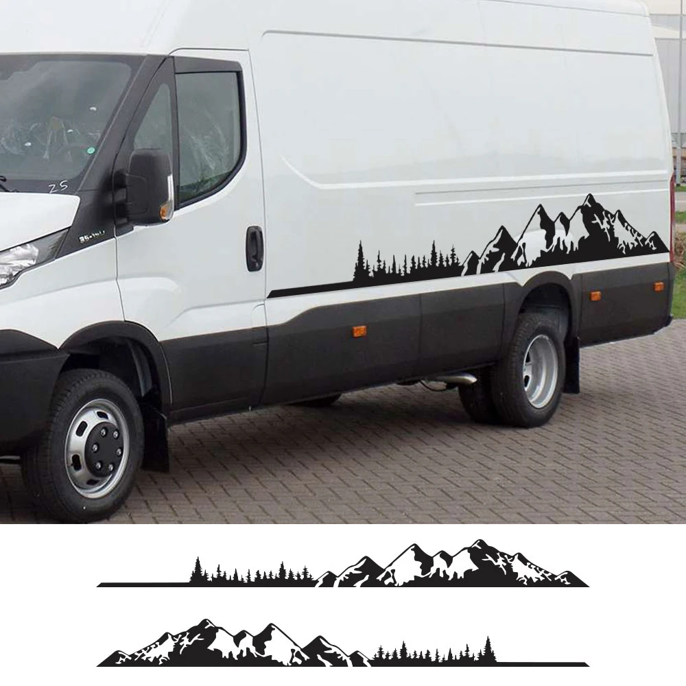 

Car Door Side Stickers For IVECO DAILY Camper Van Motorhome Caravan Graphics Mountain Vinyl Decor Decals Auto Tuning Accessories