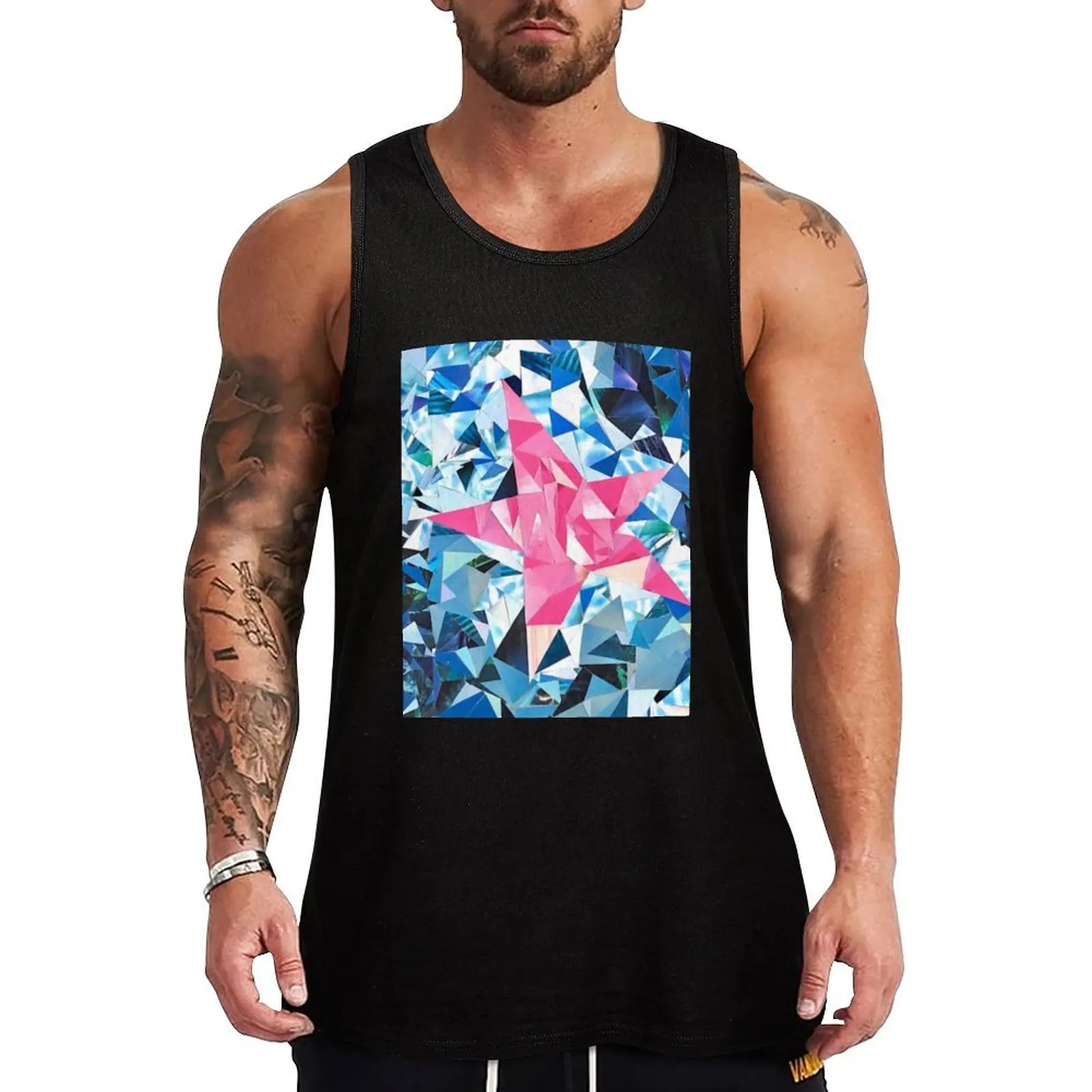 Center Star Tank Top Street Print Tank Top Casual Graphic Sleeveless Tee