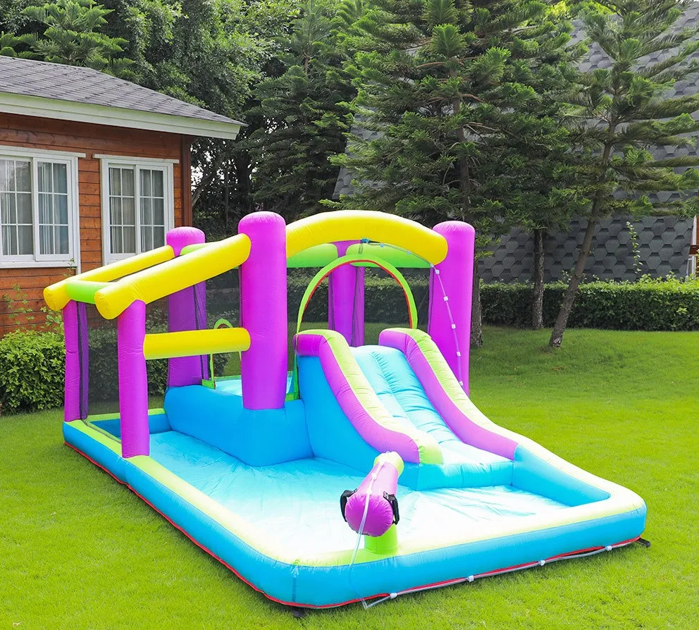 Inflatable Castle Outdoor Small Kid Sprinkler Castle Pool Home Outdoor Small Home Castle