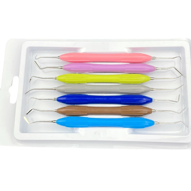 Kit Dental Composite Resin Filling Spatulas Aesthetic Restoration Tools with Disinfection Rack for Crown and Bridge Work
