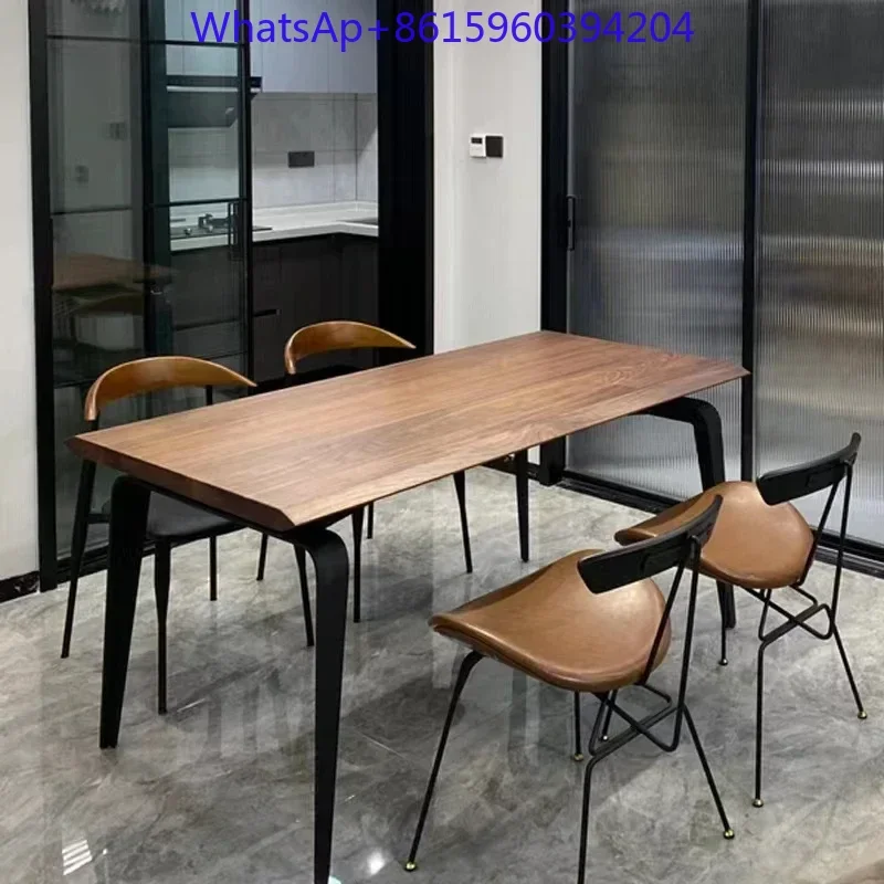 

Nordic log minimalist dining table Italian simple atmospheric rectangular desk negotiation table large conference table