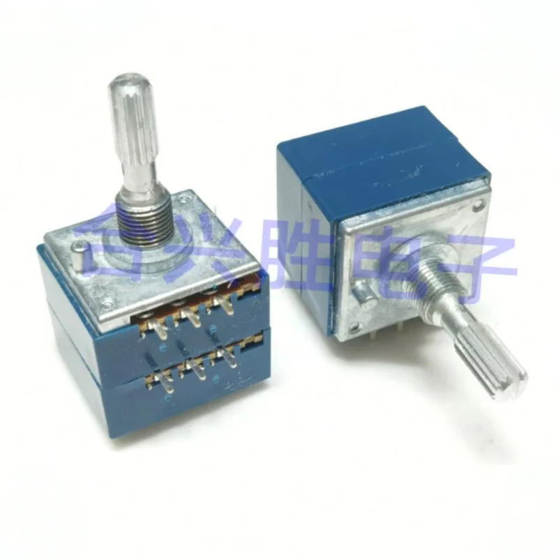 1 Piece 27 Type Fever Grade Power Amplifier Double Volume Potentiometer A50K A100K With Stepper Flower Shaft Length 25MM