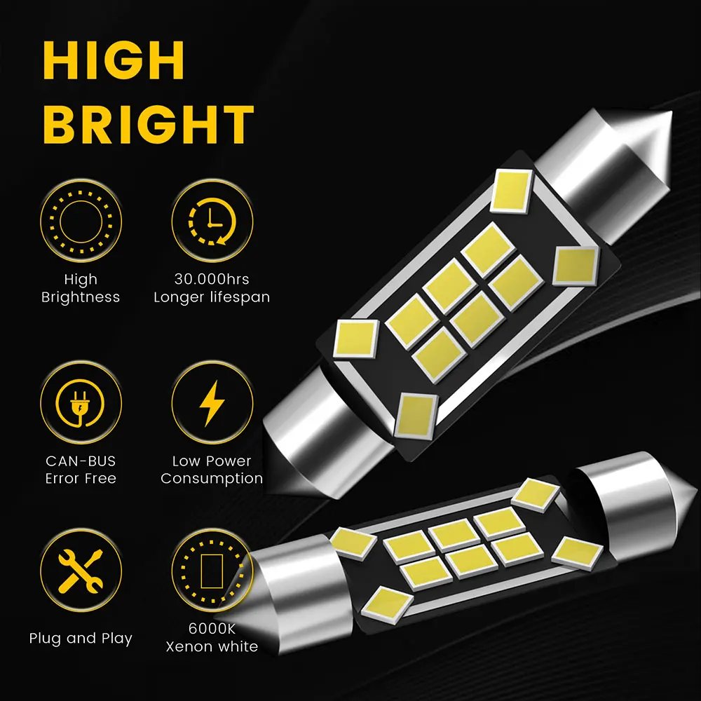 For Audi A3 S3 8L 8P 8V A4 S4 B5 B6 B7 B8 A5 S5 A6 S6 C5 C6 C7 A7 S7 A8 S8 D3 Q5 SQ5 Q7 4L LED Interior Light Canbus Accessories view 3