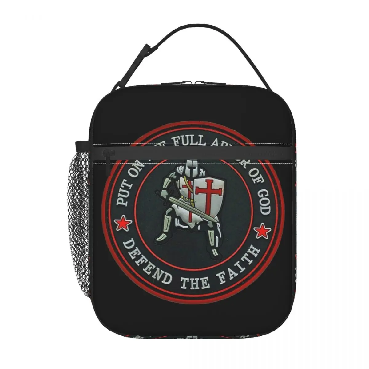 Templar Knight Jerusalem Cross Seal Medieval Warrior Symbol Insulated Lunch Bag for Women Leakproof Thermal Cooler Lunch Tote