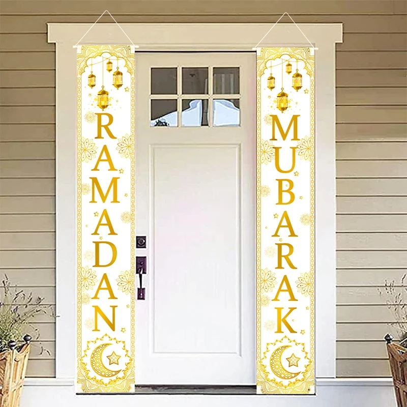 Eid Mubarak Door Banner Ramadan Decoration for Home 2025 Mubarak Ramadan Kareem Islamic Muslim Party Decor Eid Al Adha Gifts