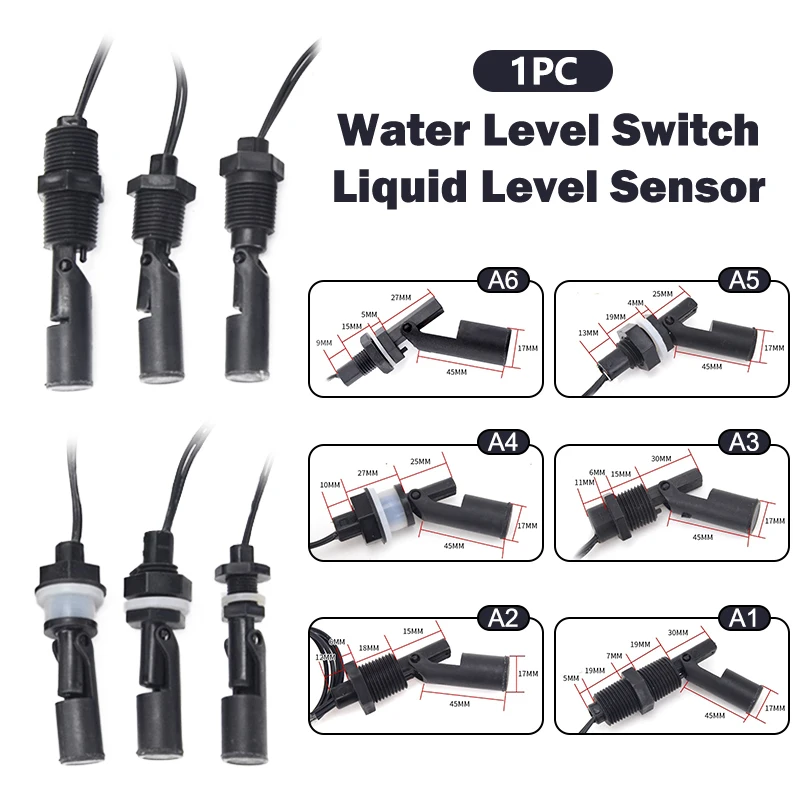 

1Pc 12V-110V Water Level Switch Liquid Level Sensor PP Plastic Ball Float Switch Water Level Switch