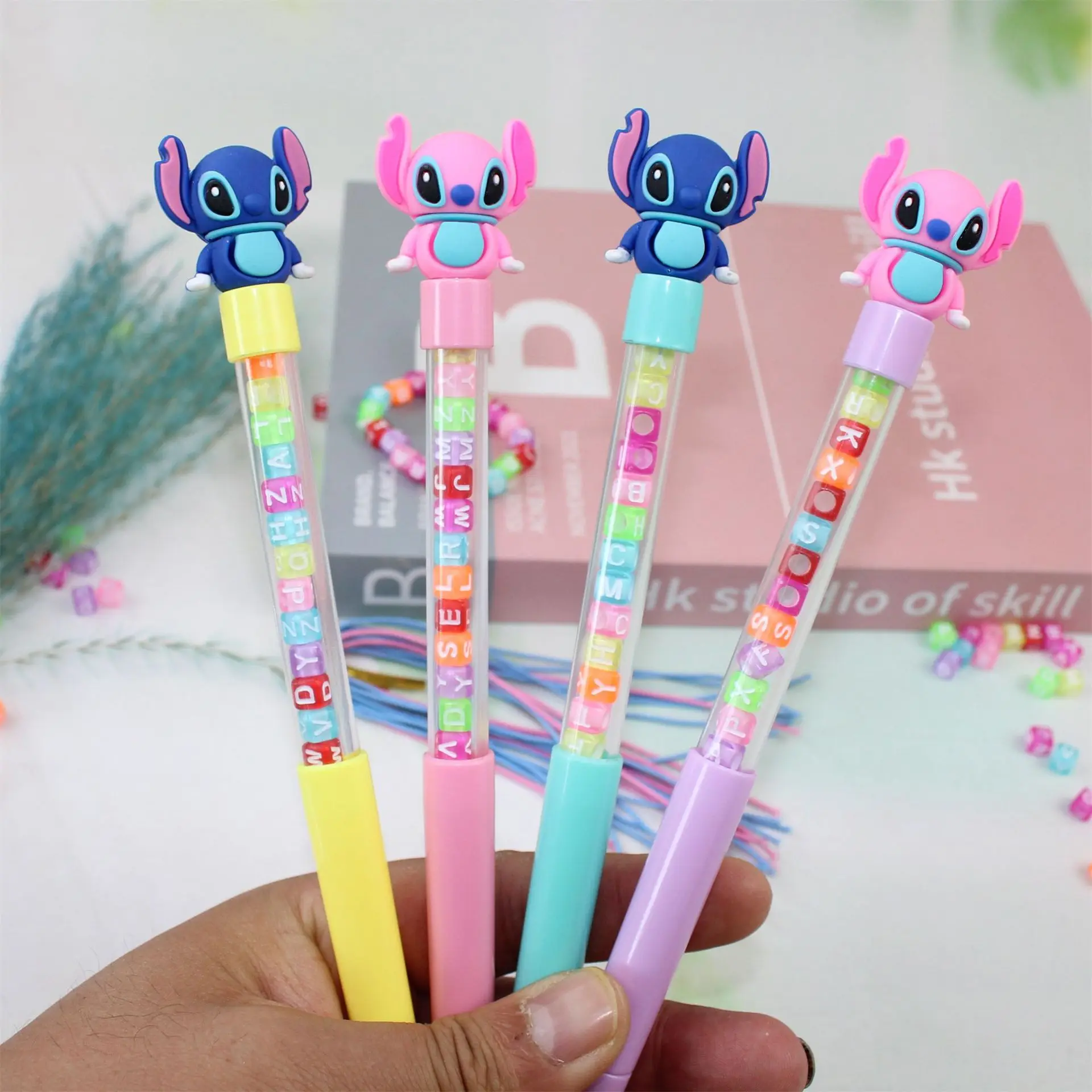 Anime Disney Creative Stitch Pattern Magic Colorful Flowing Sand Black Pen Neutral Pen Student Writing Stationery