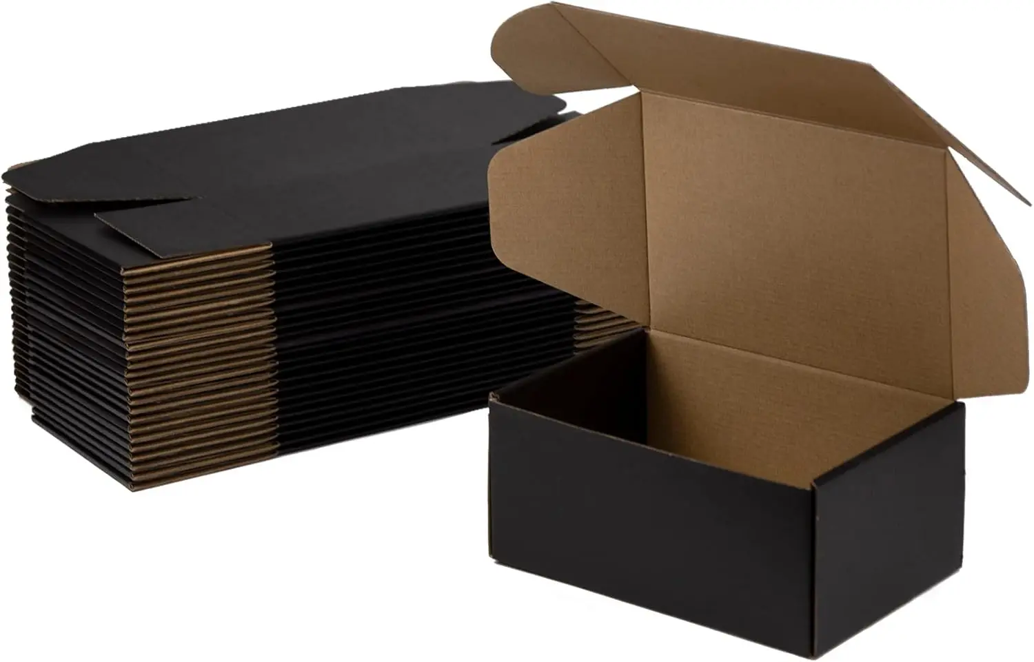 

9x6x4 Inches Corrugated Cardboard Shipping Boxes, Pack of 25, Black Mailer Boxes for Small Business