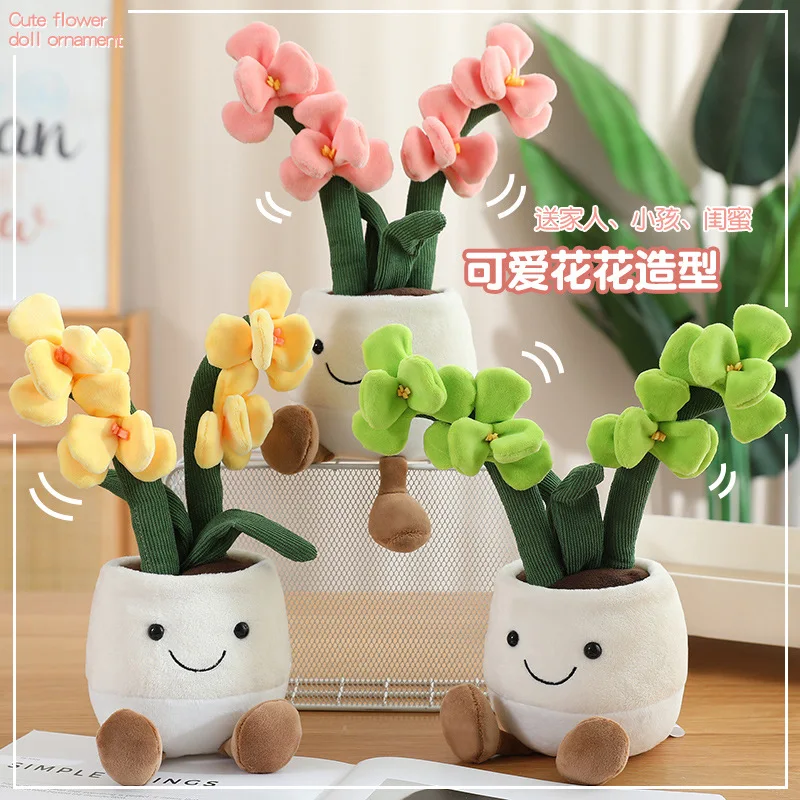 New Plant Potted Doll Olishalan Sunflower Rose Anthurium Toy Lovely Kawaii Cute Soft Sweet Gift
