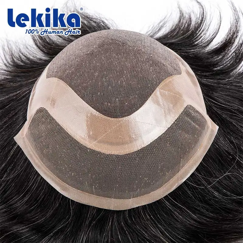 الدانتيل الجبهة الشعر المستعار و أحادية خصلات الشعر المستعار الإنسان تنفس الذكور الشعر الاصطناعية دائم 100% خصلات الشعر المستعار الإنسان 6 ''نظام الشعر للرجل