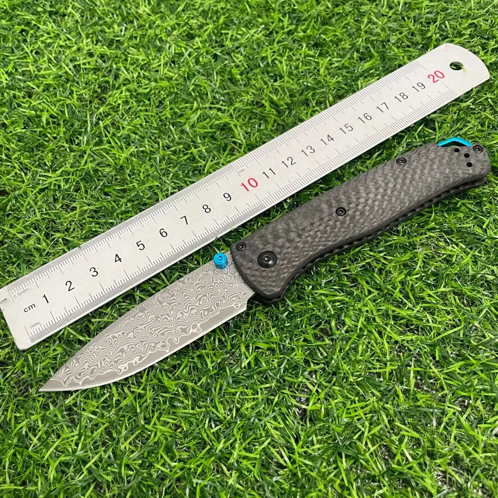

BM535 Damascus blade carbon fiber handle high hardness outdoor camping portable multifunctional folding knife EDC TOOL