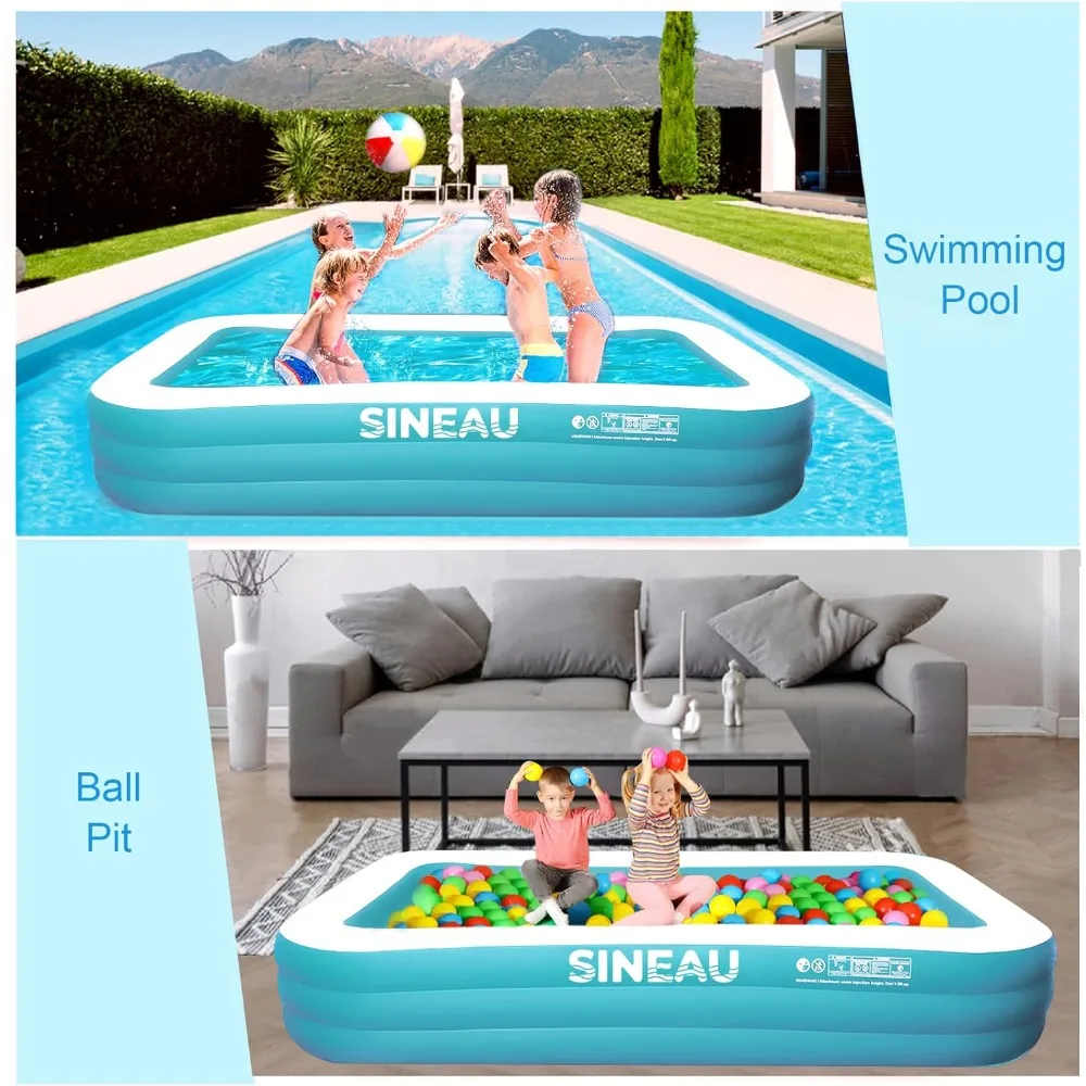 Inflatable Pool for Kids and Adults, Elinoover 120