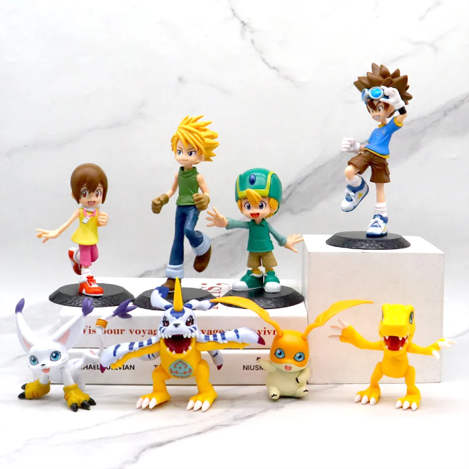 Anime Digimon Adventure Figure Yagami Taichishida Yamato Yagami Hikari Takaishi TakeruAction Model PVC Decorations Toys Gifts