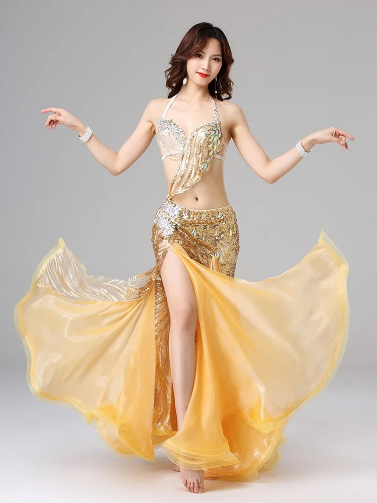 Belly Dance Costume Sexy Woman TV Show Stage Performance Clothes Dancer Suits Bra Dress Tops New Style Dance Suit