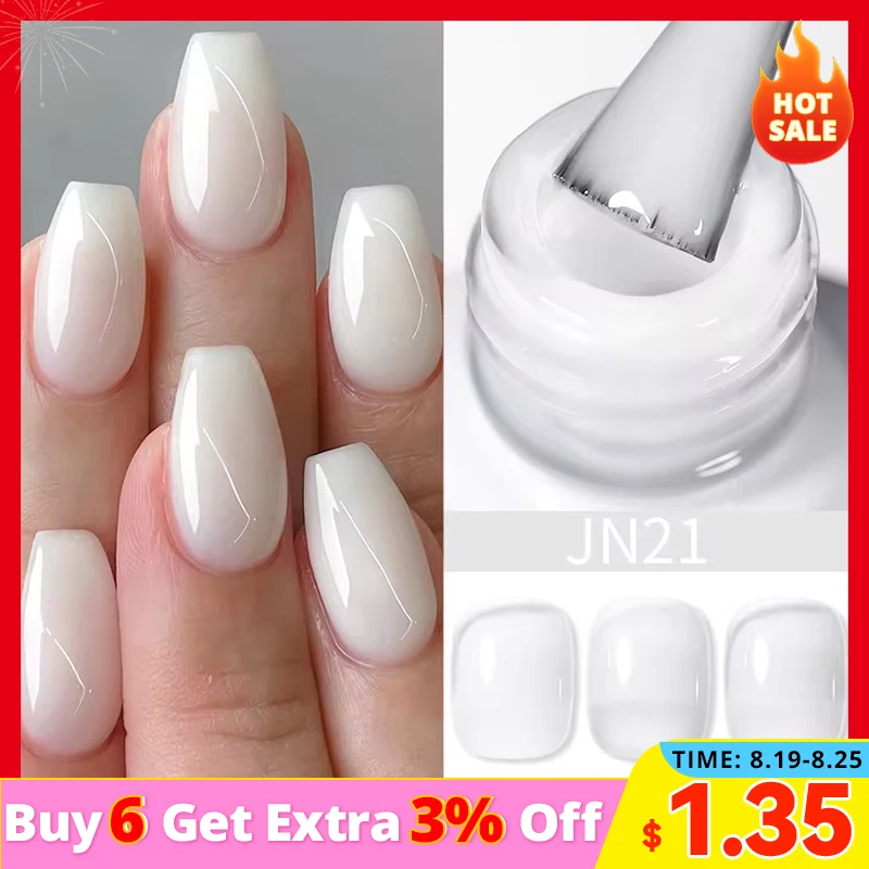 BORN PRETTY Milky White Jelly Nude Gel Nagellack 10 ml White Translucent Soak Off Gel Vernis Semi Permanent Need UV Light Cure