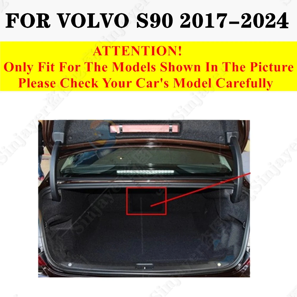 High Side Car trunk mat for VOLVO S90 2024 2023 2022 2021-2017 Tail Boot luggage Pad Cover Rear Cargo Liner Interior Accessories