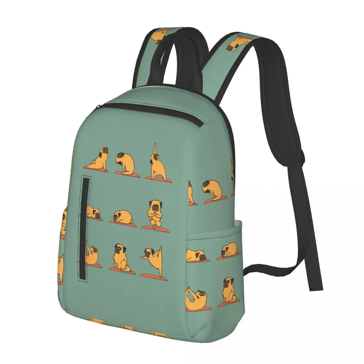 

Pug Yoga Student Backpack School Bag Hiking Travel Daypack for Boys Girls Bookbag Shoulder Bags