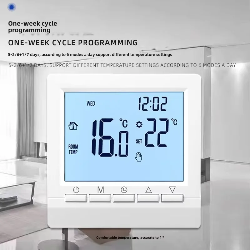 Digital Weekly Programmable Heating Thermostat LCD Screen Wall‑mount Temperature Regulator For Home Floor Heating Boiler Control