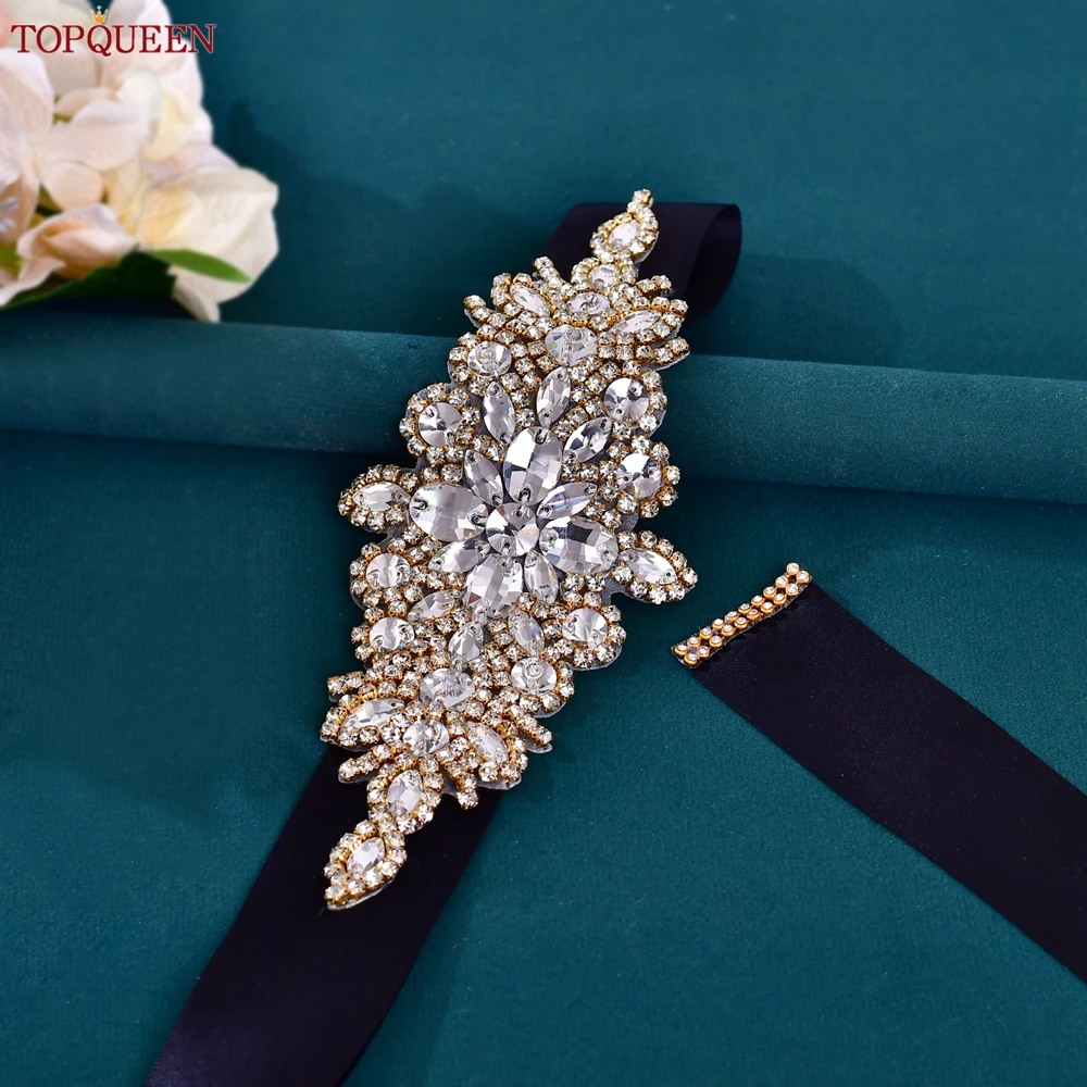 TOPQUEEN свадебный пояс, модели галстуков, аксессуары для подружки невесты на талии, подарки, свадебный пояс со стразами, сотни украшений для платьев S01