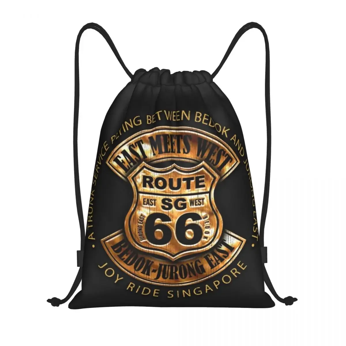 

Custom The Route 66 Biker Motorcycle Cruise America's Highway Drawstring Bag Foldable Gym Sports Sackpack Training Backpacks