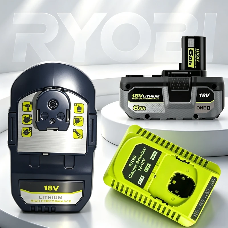 18V ONE+ 8.0Ah Li-ion Battery for RYOBI Power Tools High Capacity Li-ion 8Ah Replacement Battery for Lawn Mower Blower Chainsaw