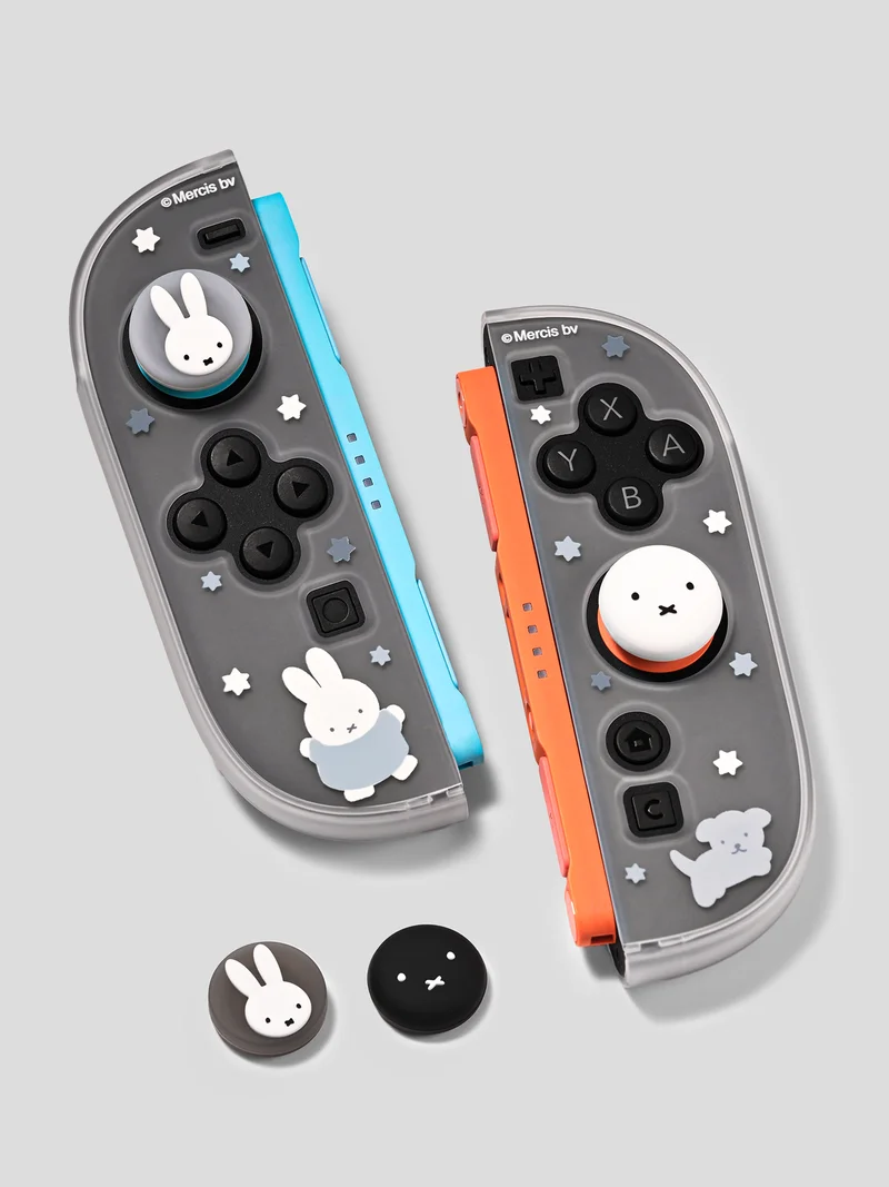 GEEKSHARE Switch 2 Button Hat Cute Rabbit Cartoon Black and White Simple Pattern Miffy NS2 Button Hat Anime Game Accessories