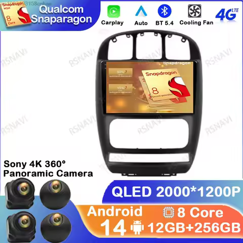 Android 14 Car Radio For Dodge Caravan 4 For Chrysler Grand Voyager RS 2000 - 2012 Stereo Multimedia Head Unit DVD 5G WIFI GPS