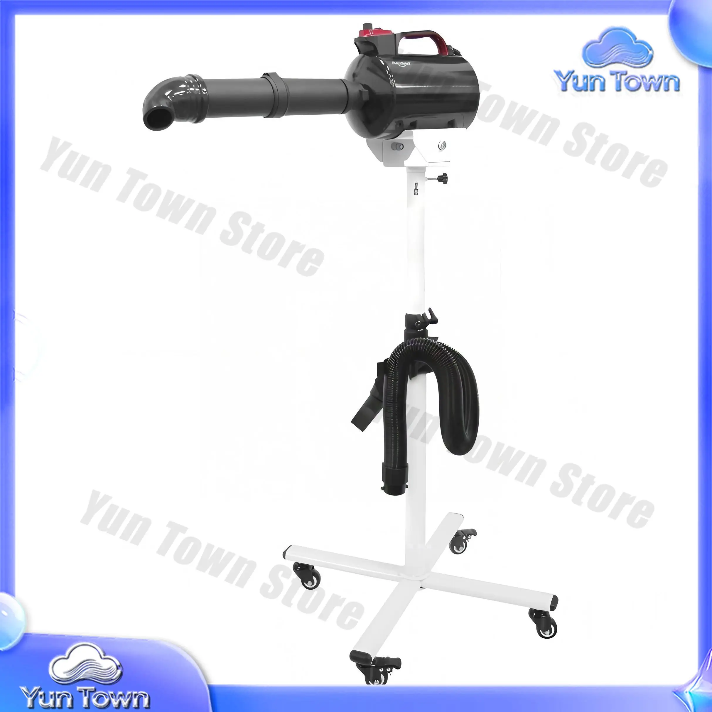 Pet hair hair dryer bracket with hard tube, 360-degree rotating rotating, adjustable height rolling floor bracket, suitable
