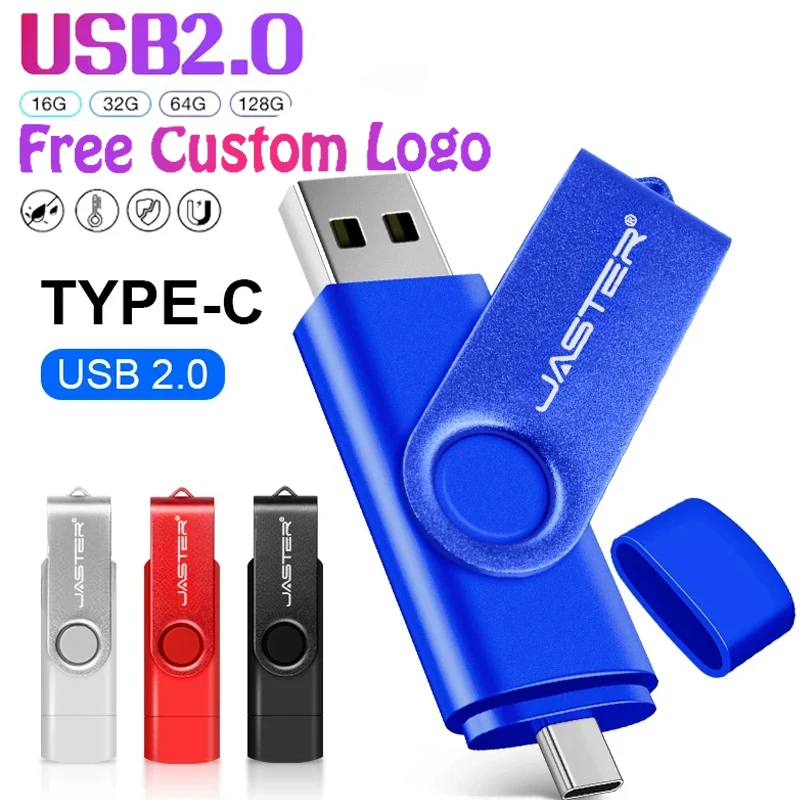 

Metal USB Flash Drive 128GB 64GB 32GB High Speed 16GB 8GB Pen Drive Smart Phone OTG 2 IN 1 Memoria Usb Stick Type C Usb 2.0