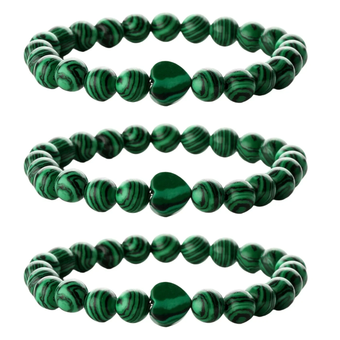 اشميتا 10 مللي متر الملكيت القلب سحر 8 مللي متر الأحجار الكريمة المستديرة سوار مُزين بالخرز شفاء شقرا كريستال تمتد مطاطا الروحية مجوهرات #2