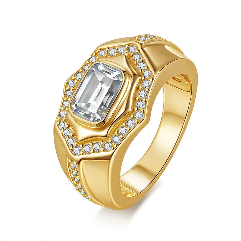 

Модное и роскошное мужское и женское кольцо с муассанитом цвета D, 2 карата, импортный муассанит, стерлинговое серебро 925 пробы.