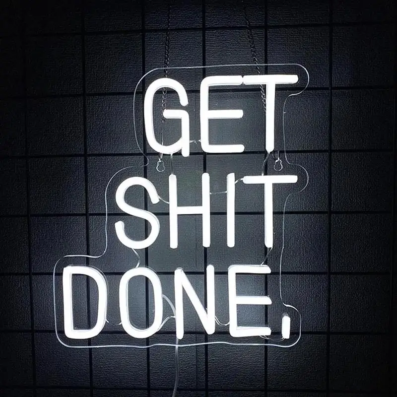 Get Shit Done Neon Sign LED Light Dimmable USB Powered For Shop Party Club Bar Room Advertising Business Wall Art Decoration
